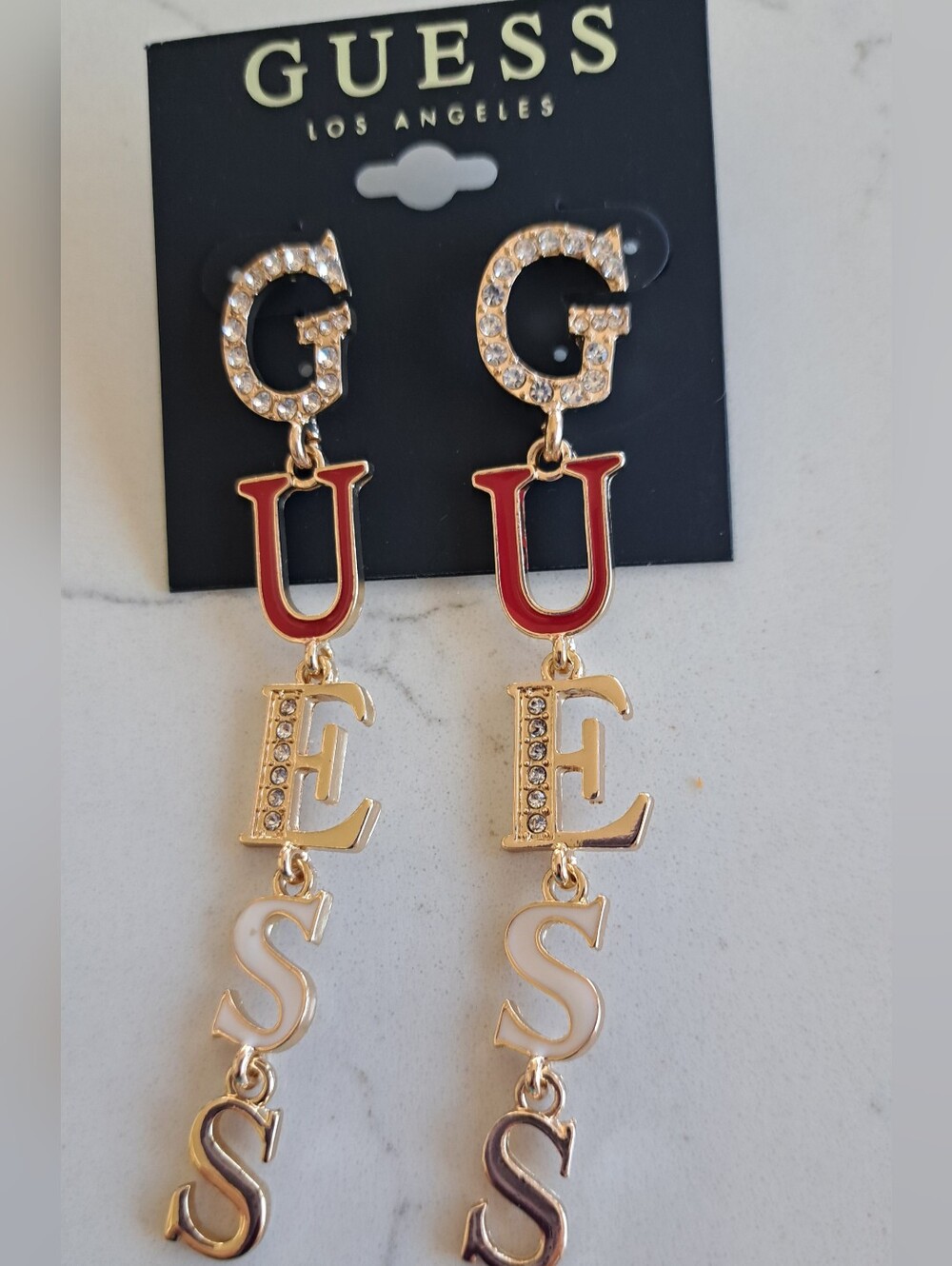 Guess LA Dangle Earrings, New